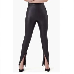 Spanx The Perfect Front Slit Legging Black Shaping Smoothing Ankle Slits SZ XL